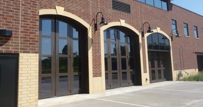 bi-fold garage doors at minnesota fire station