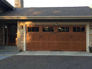 fiberglass garage door that looks like wood