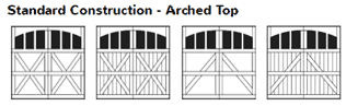 Arch top carriage house garage door