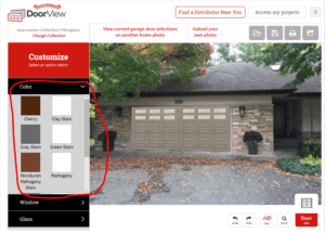 Garage door selection change syles