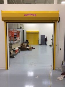 Commercial rollup door interior